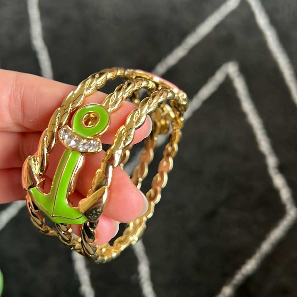 Lilly Pulitzer Gold Anchor Bangle Bracelet